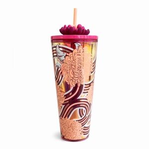Floral Insulated Starbucks Tumbler with Straw